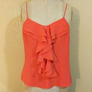 Flowy Tank Top with Ruffle Button Front